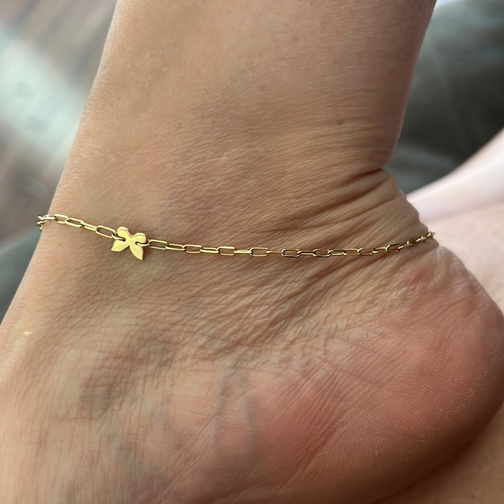14k yellow gold anklet